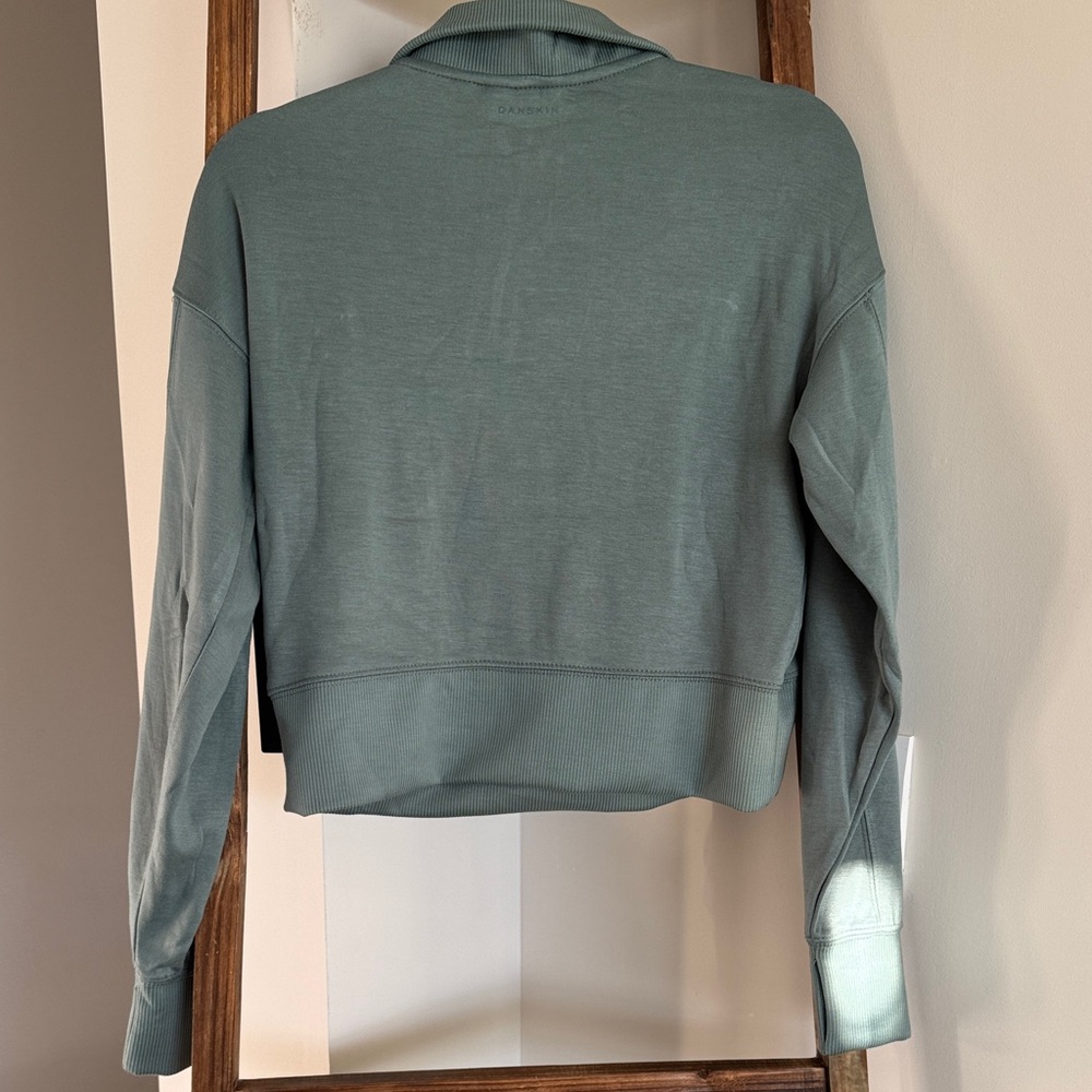 Danskin Women's Green Half-Zip Sweatshirt - Picture 4 of 5